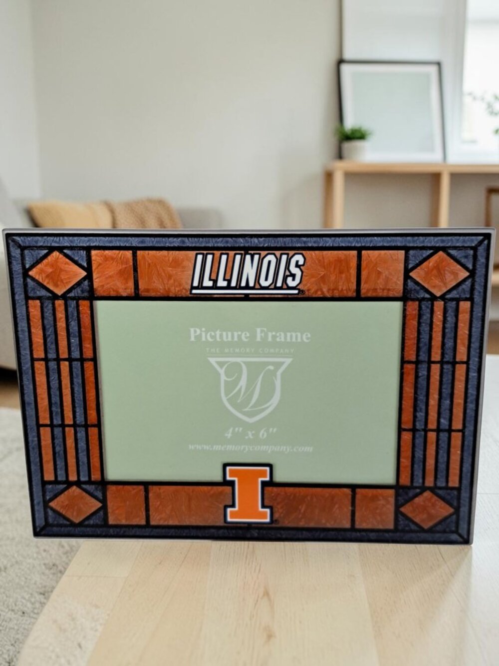 Illinois Fighting 4x6 Stained Glass Picture Frame The Memory Company College